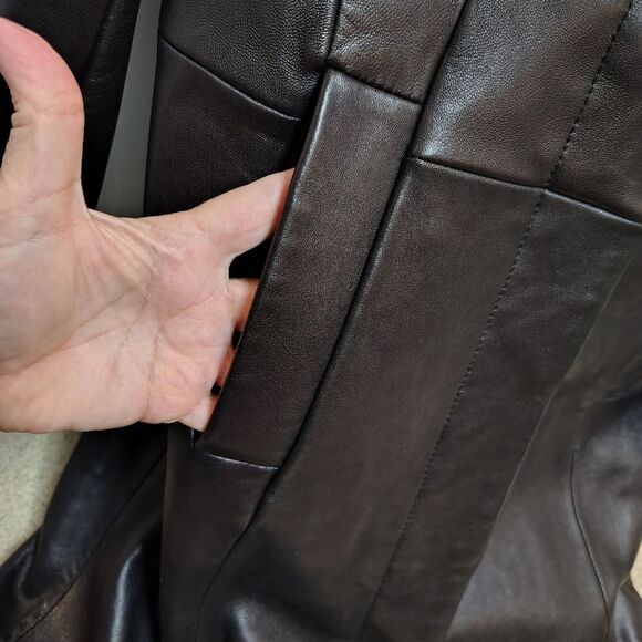 Liz Claiborne Driving Coat Leather Size Small - Picture 3 of 9